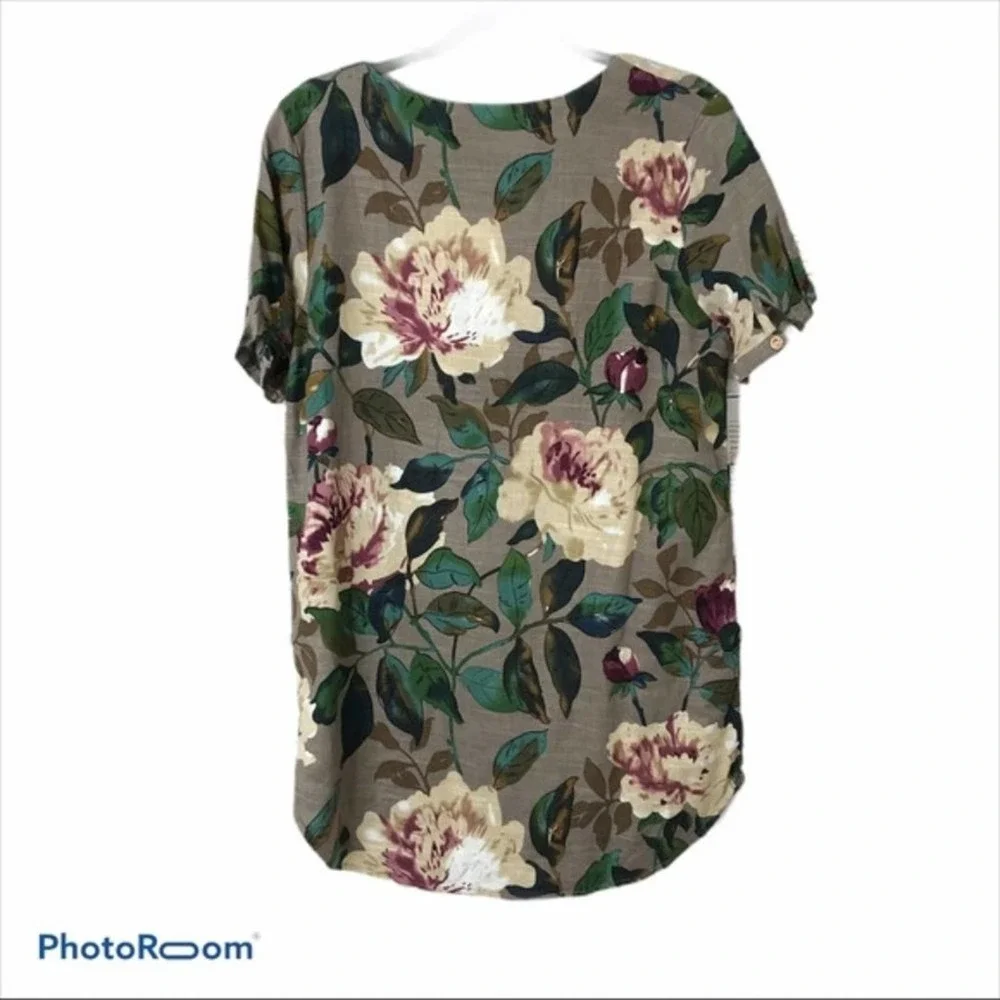 Zaful floral magnolia tunic top NWT TB5 - Picture 4 of 9